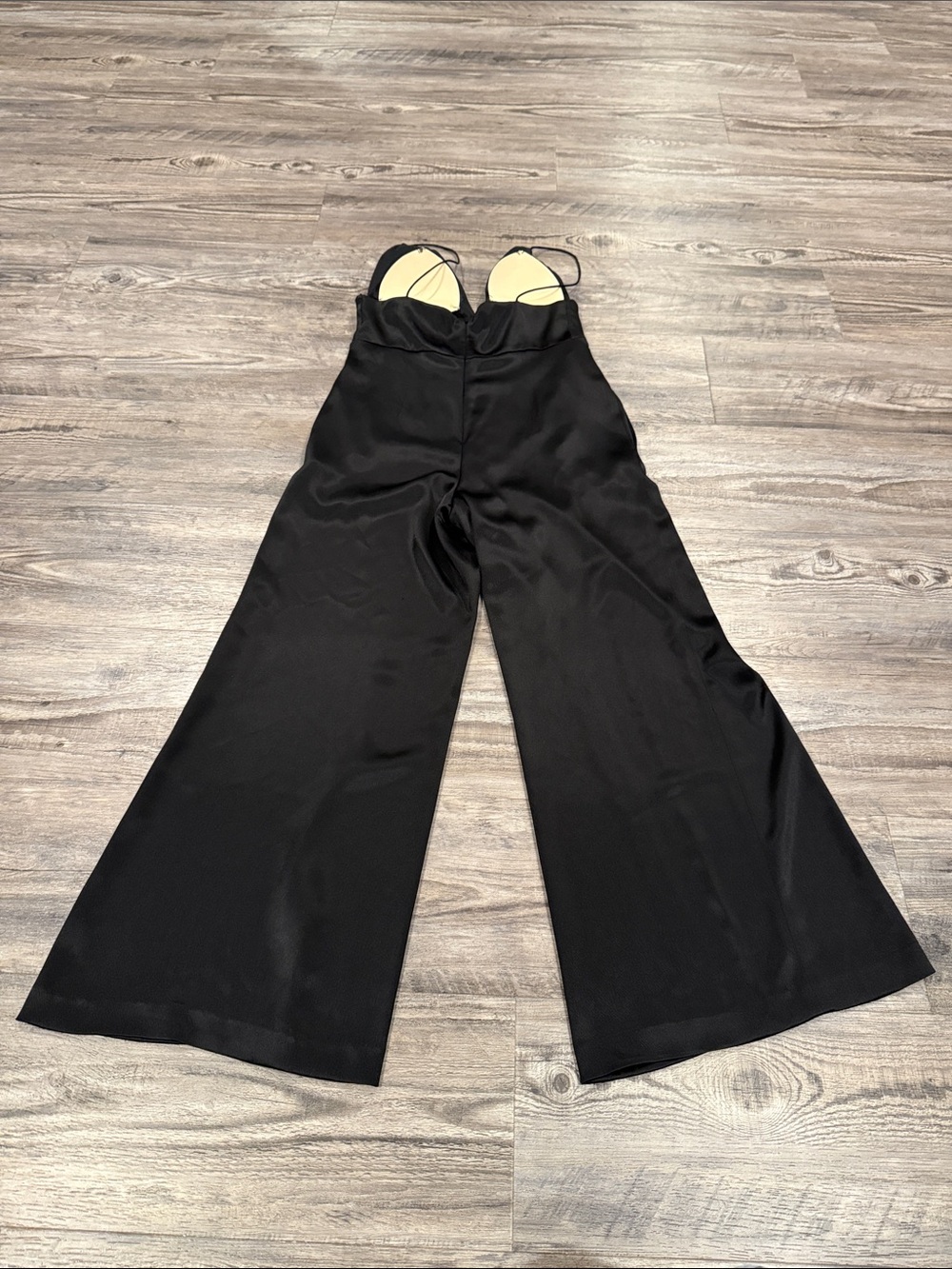 JILL Jill Stuart Black Satin Wide-Leg Jumpsuit Size 0 - Picture 6 of 6